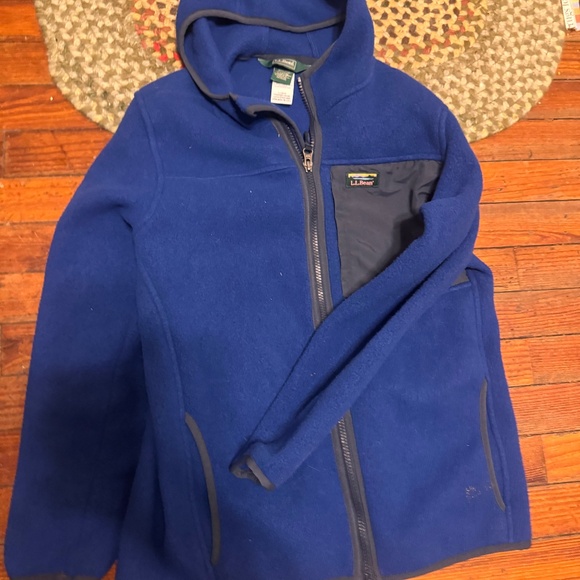 L.L. Bean Other - L.L. Bean Kids Royal Blue fleece Jacket hooded size 14-16